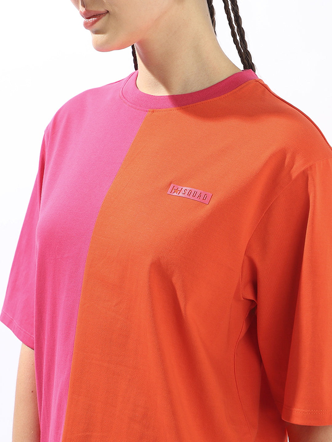 High Star Colourblocked Drop-Shoulder Sleeves Cotton T-shirt