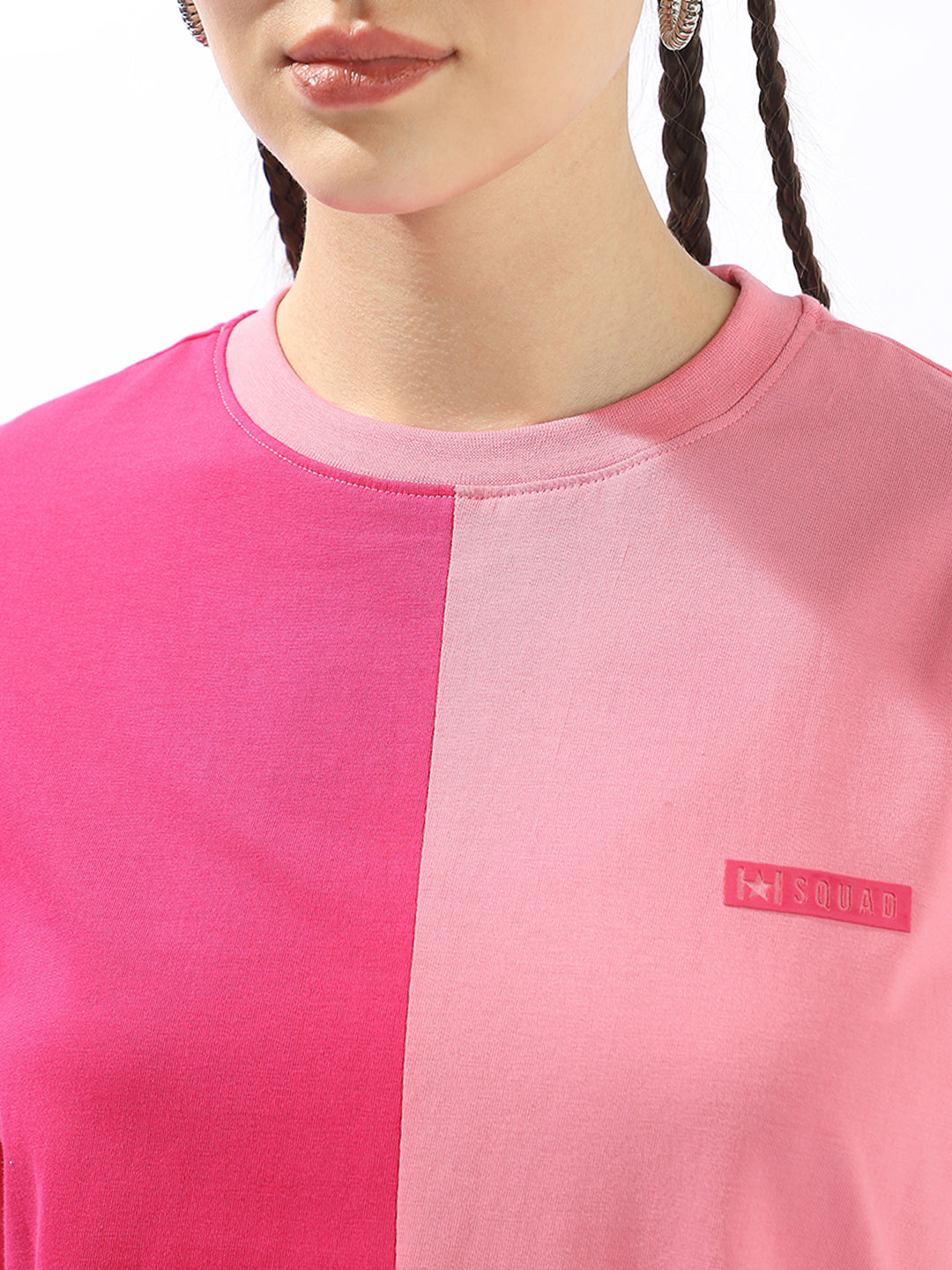 High Star Colourblocked Drop-Shoulder Sleeves Cotton T-shirt