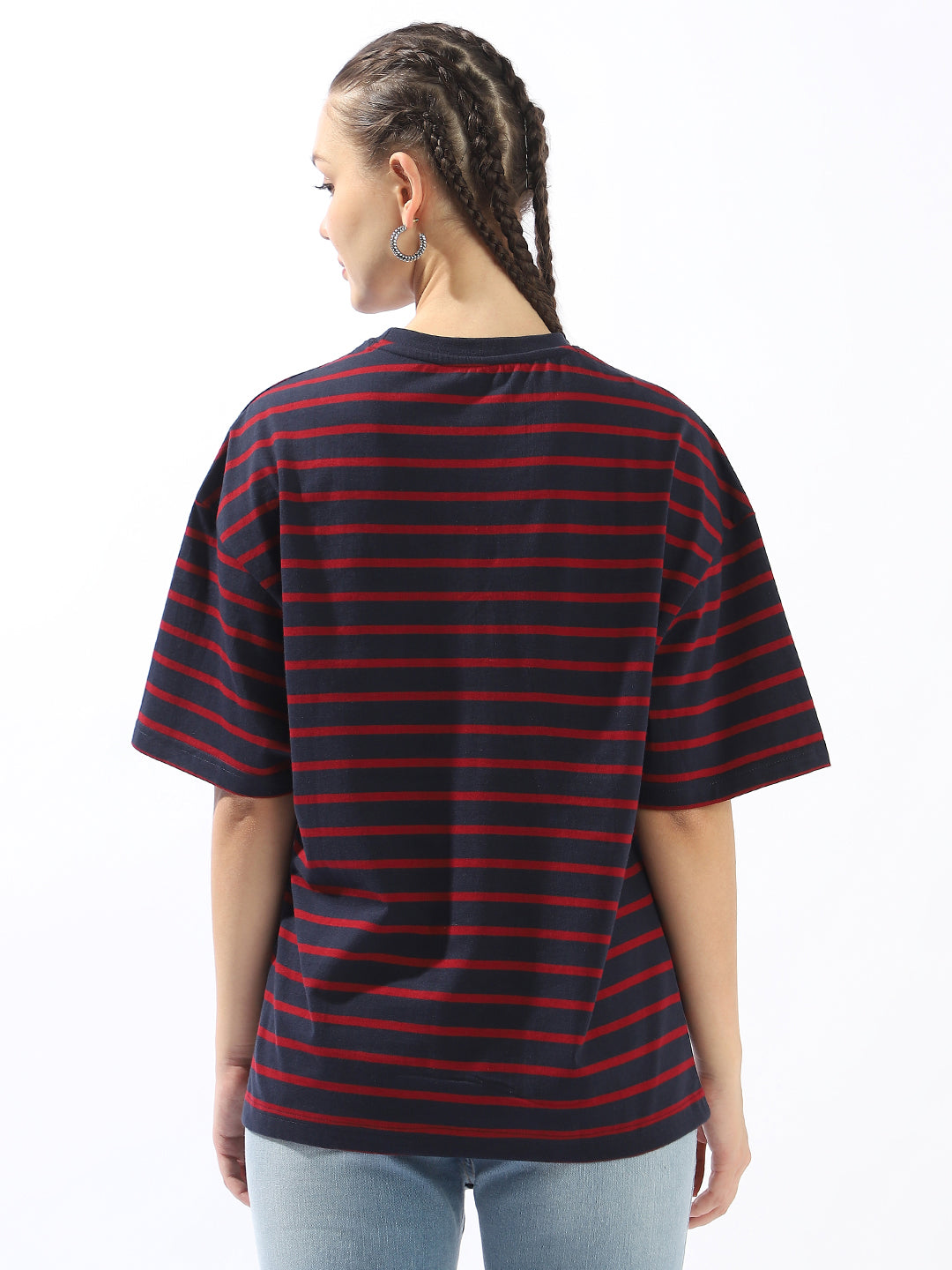 High Star Striped Extended Sleeves Cotton T-shirt