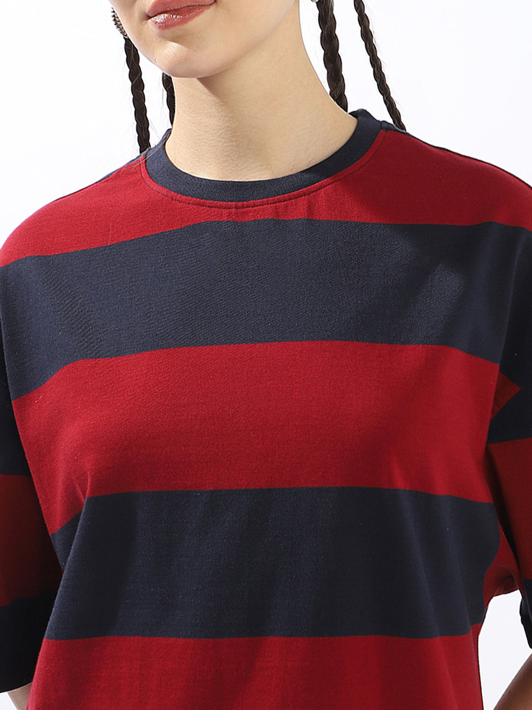 High Star Striped Extended Sleeves Cotton T-shirt
