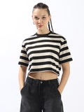 High Star Striped Monochrome Cotton T-shirt