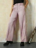 High Star Women Solid Regular length Wide leg    Trousers