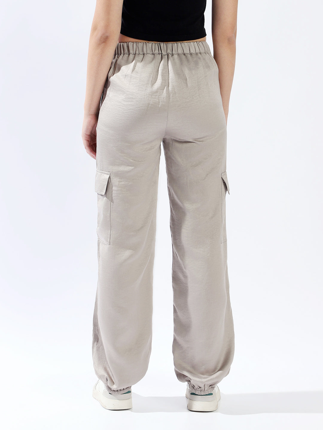 High star Women Polyester Loose Jogger Fit High-Rise Casual Trousers