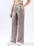 High star Women Polyester Wide Leg High-Rise Casual Trousers