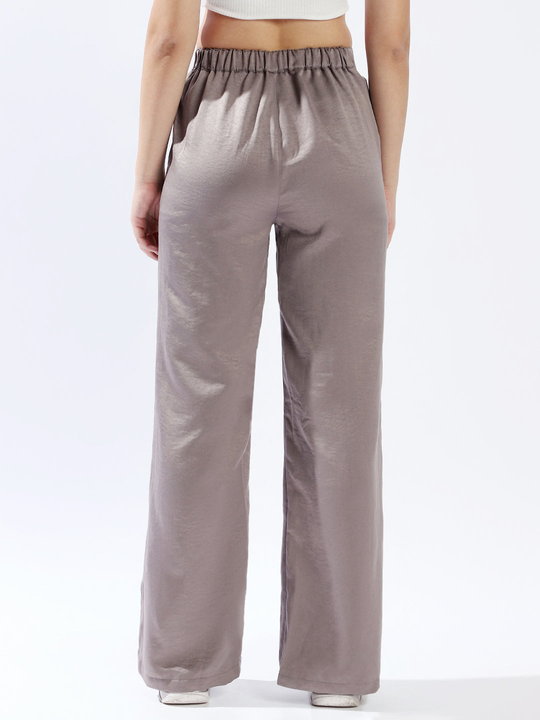 High star Women Polyester Wide Leg High-Rise Casual Trousers