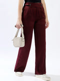 High star Women Polyester Wide Leg High-Rise Casual Trousers