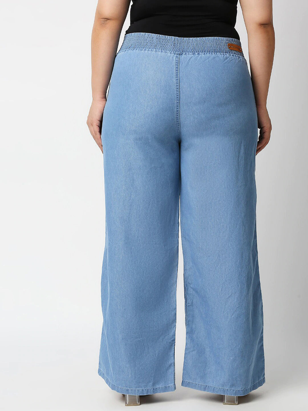 Women Plus Size Blue wide leg Palazzos