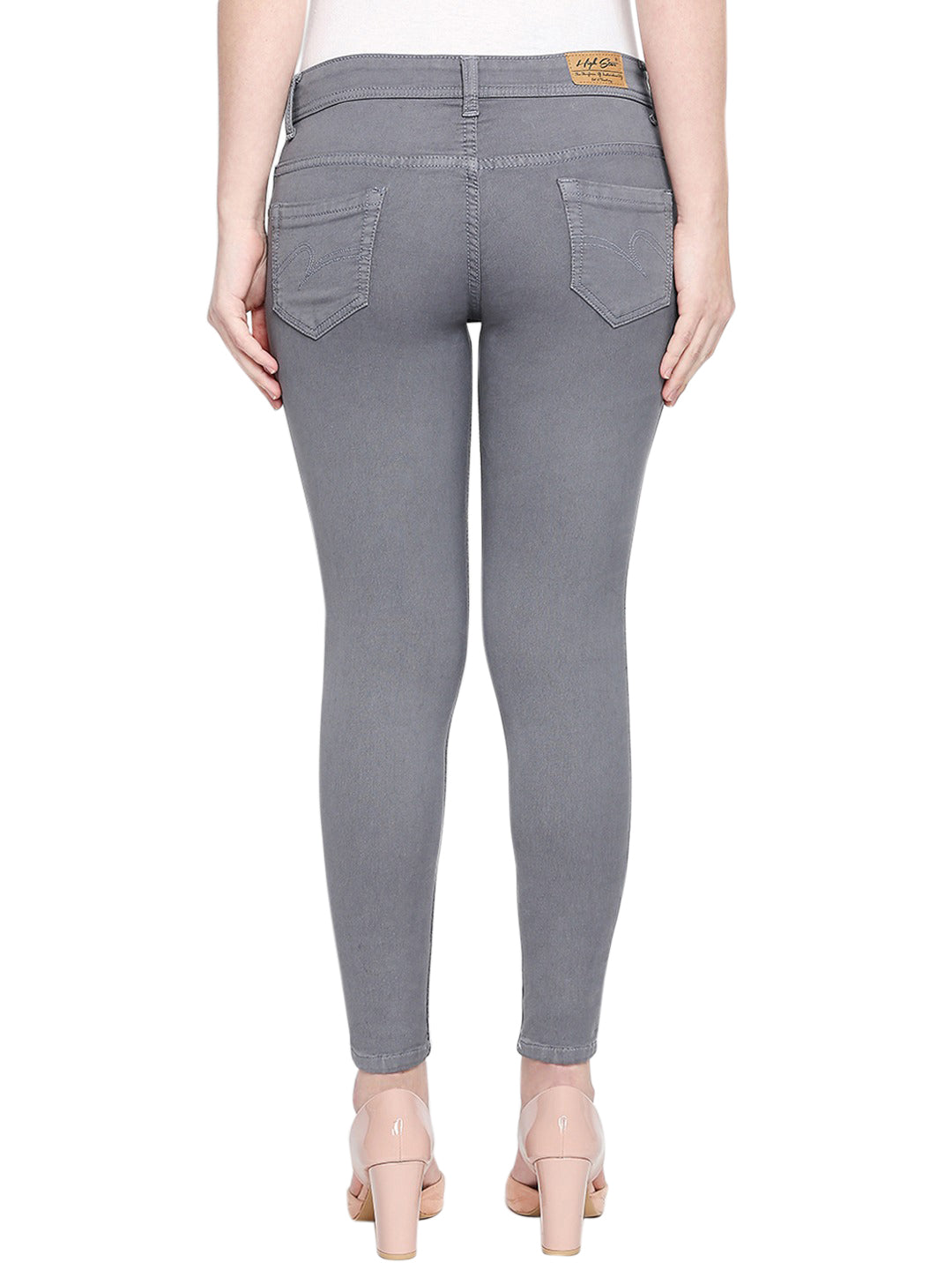 Women Grey Slim Fit Mid-Rise Clean Look Stretchable Jeans