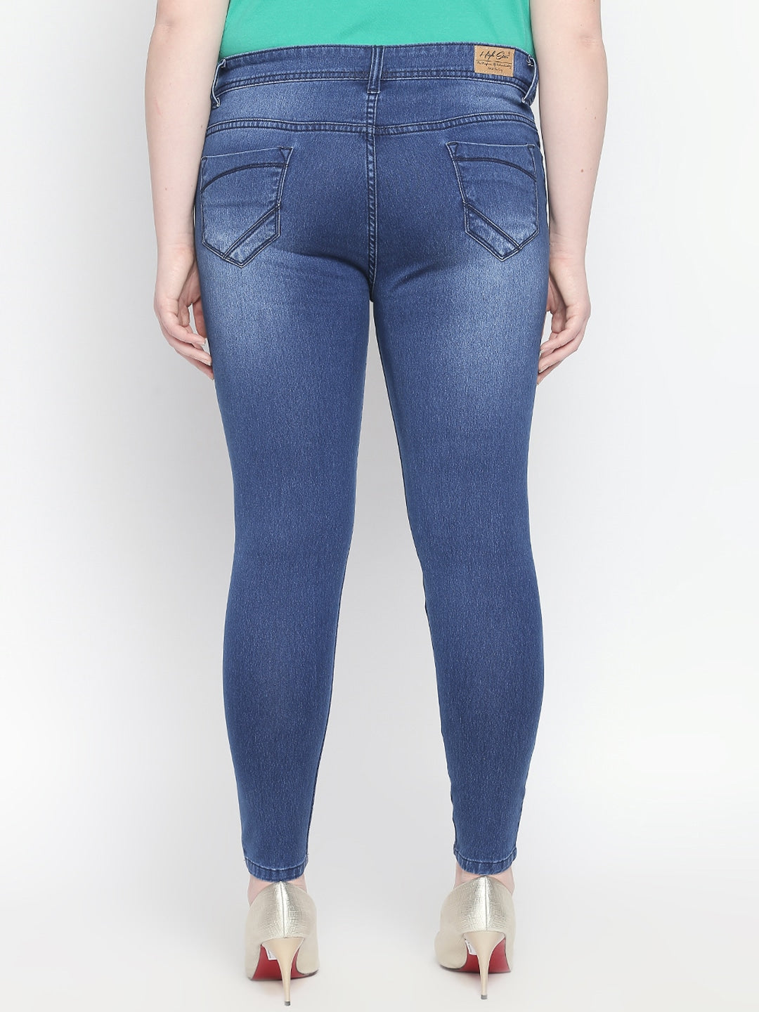 Women Plus Size Blue Slim Fit Mid-Rise Clean Look Stretchable Jeans