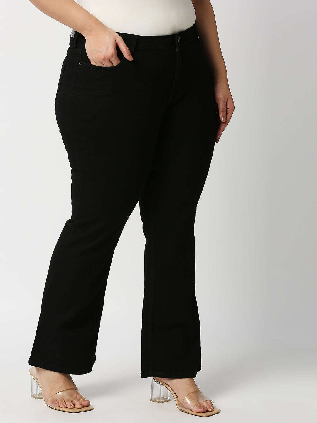 Women Black Plus Size Slim Fit Stretchable Jeans